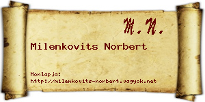 Milenkovits Norbert névjegykártya